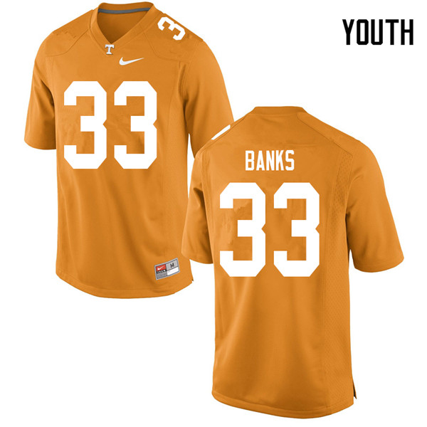 Youth #33 Jeremy Banks Tennessee Volunteers College Football Jerseys Sale-Orange